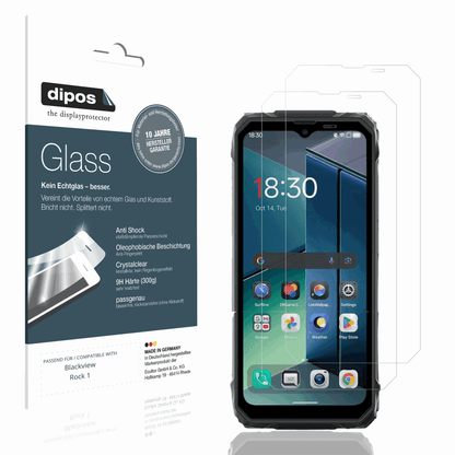 Klare Displayschutzfolie von dipos passend für Blackview Rock 1, 9H kratzfest und blasenfrei montiert