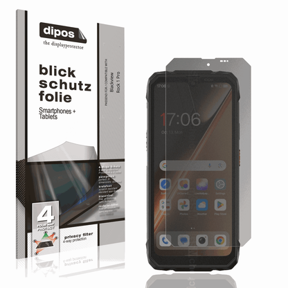 Blickschutzfolie von dipos passend für Blackview Rock 1 Pro, präziser Zuschnitt und blasenfrei montiert