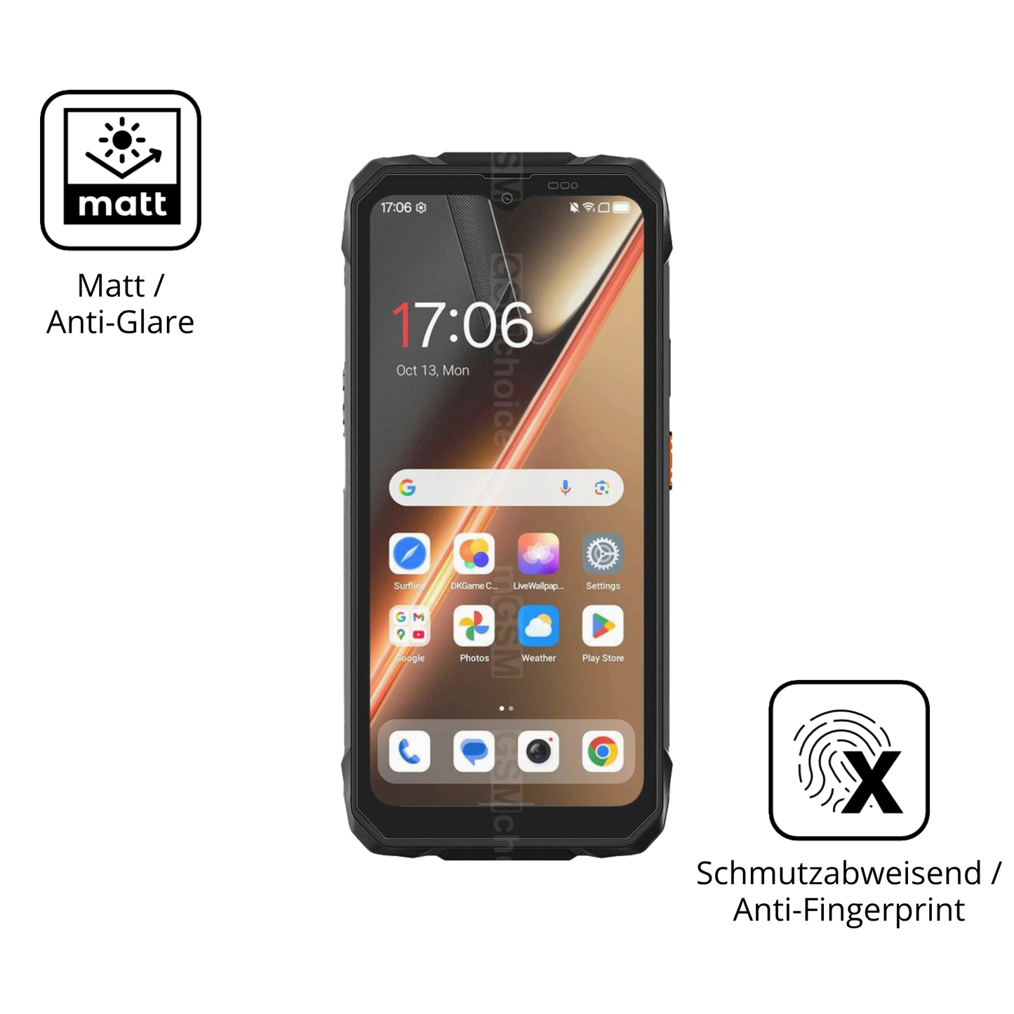 9H Hartbeschichtete, flexible Folie passend zugeschnitten für Blackview Rock 1 Pro