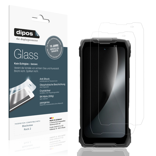 Klare Displayschutzfolie von dipos passend für Blackview Rock 2, 9H kratzfest und blasenfrei montiert