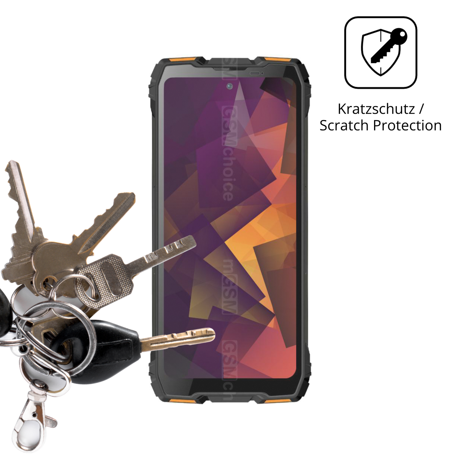 Schutz gegen Kratzer auf dem Blackview Rock 3 Glas durch Schlüssel oder Ähnliches