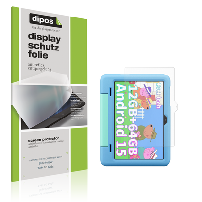 Matte Displayschutzfolie von dipos passend für Blackview Tab 20 Kids, präziser Zuschnitt und blasenfrei montiert