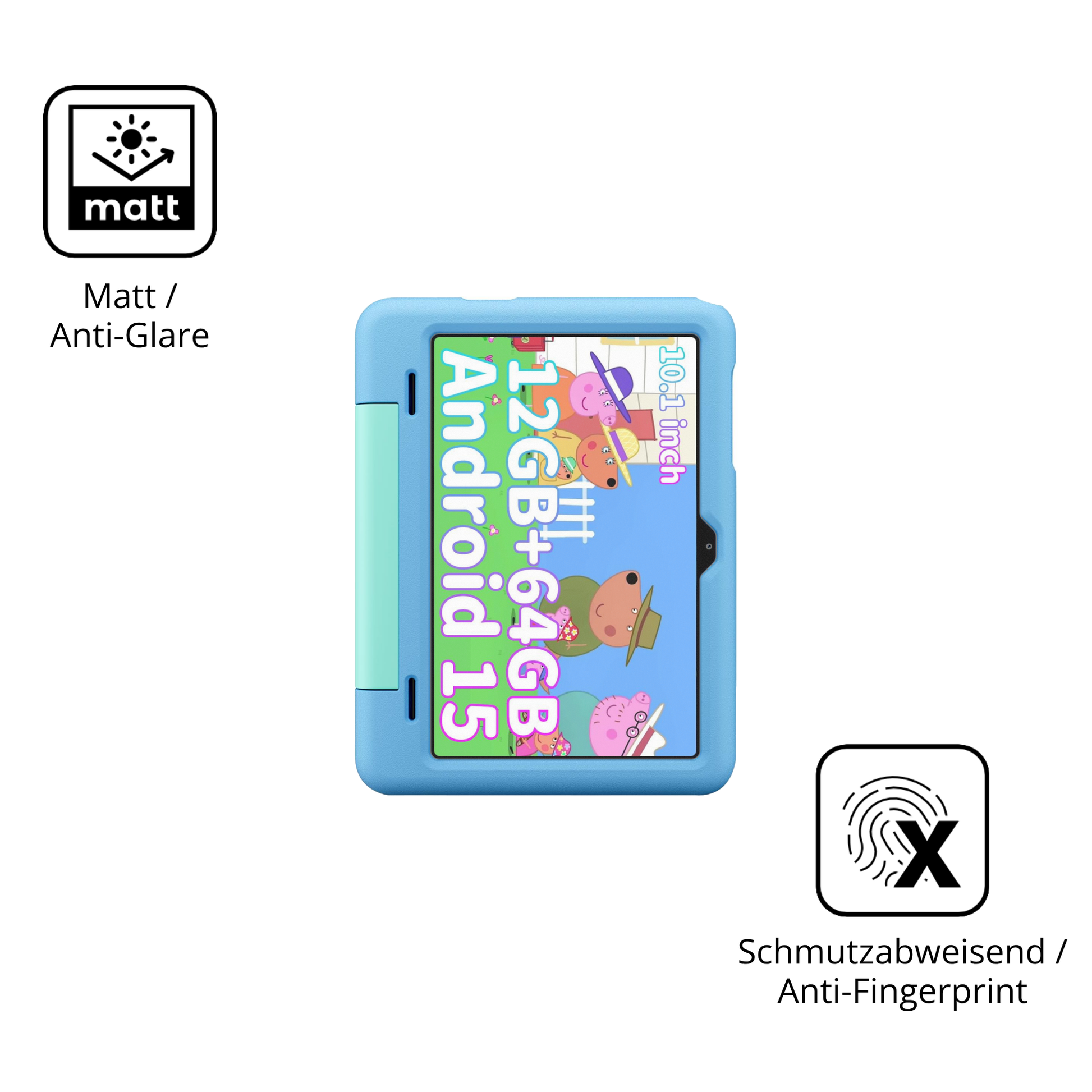 Dünne und entspiegelnde Folie passend zugeschnitten für Blackview Tab 20 Kids