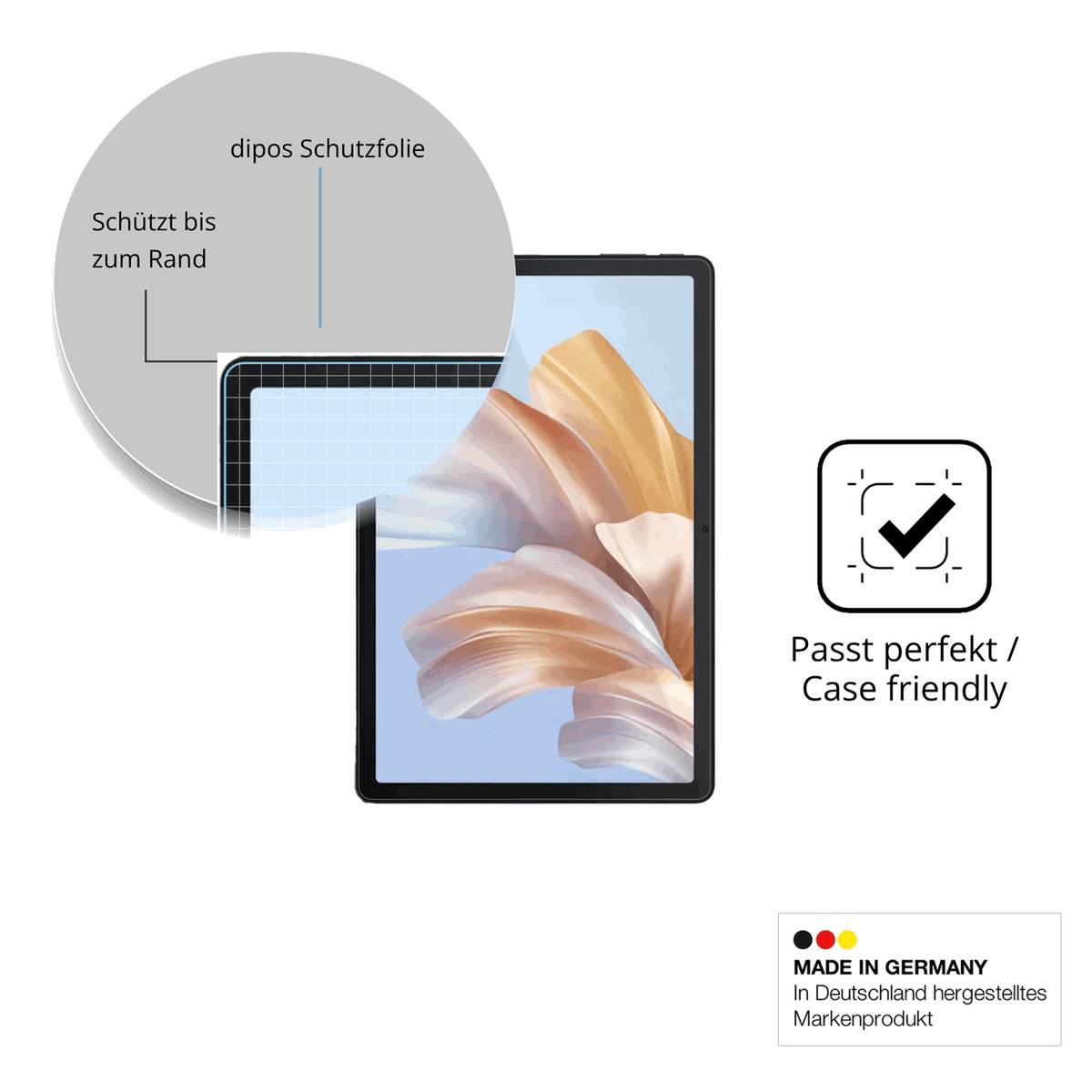 Besonders flexibler Displayschutz mit Anti-Shock-Schicht im Materialmix
