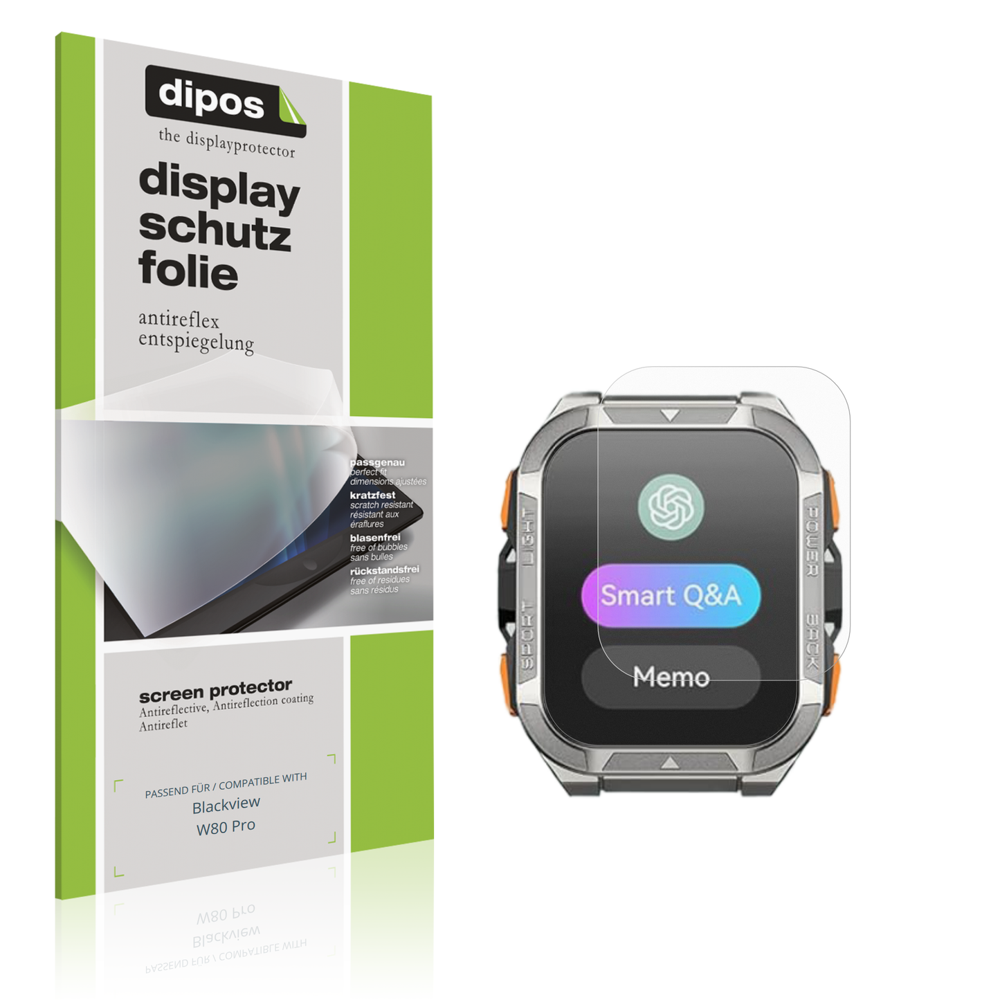 Matte Displayschutzfolie von dipos passend für Blackview W80 Pro, präziser Zuschnitt und blasenfrei montiert