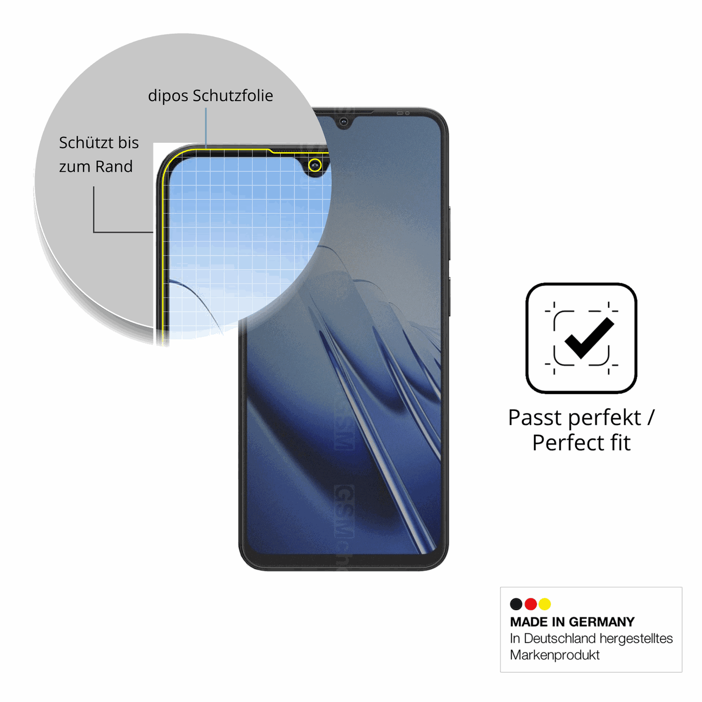Schutz gegen Kratzer auf dem Blackview Wave 10 Glas durch Schlüssel, Stöße gegen die Tischkante oder Stürze