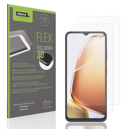 Matte Displayschutzfolie von dipos passend für Blackview Wave 9C, 100% Displayabdeckung und blasenfreie Montage
