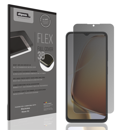 Blickschutzfolie von dipos passend für Blackview Wave 9C, 100% Displayabdeckung und blasenfreie Montage