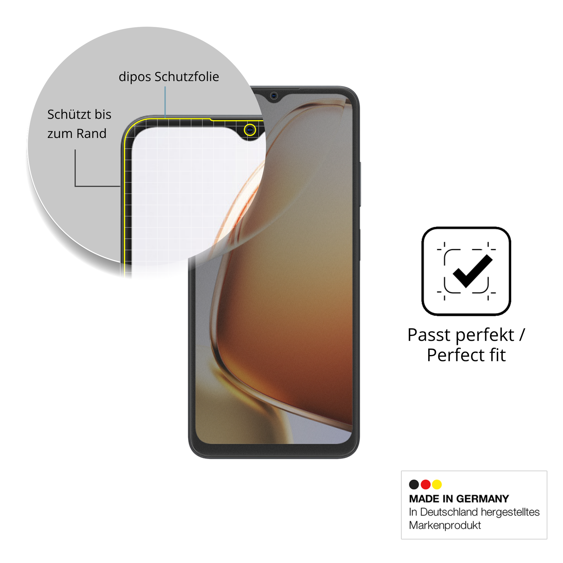 Schutz gegen Kratzer auf dem Blackview Wave 9C Glas durch Schlüssel, Stöße gegen die Tischkante oder Stürze