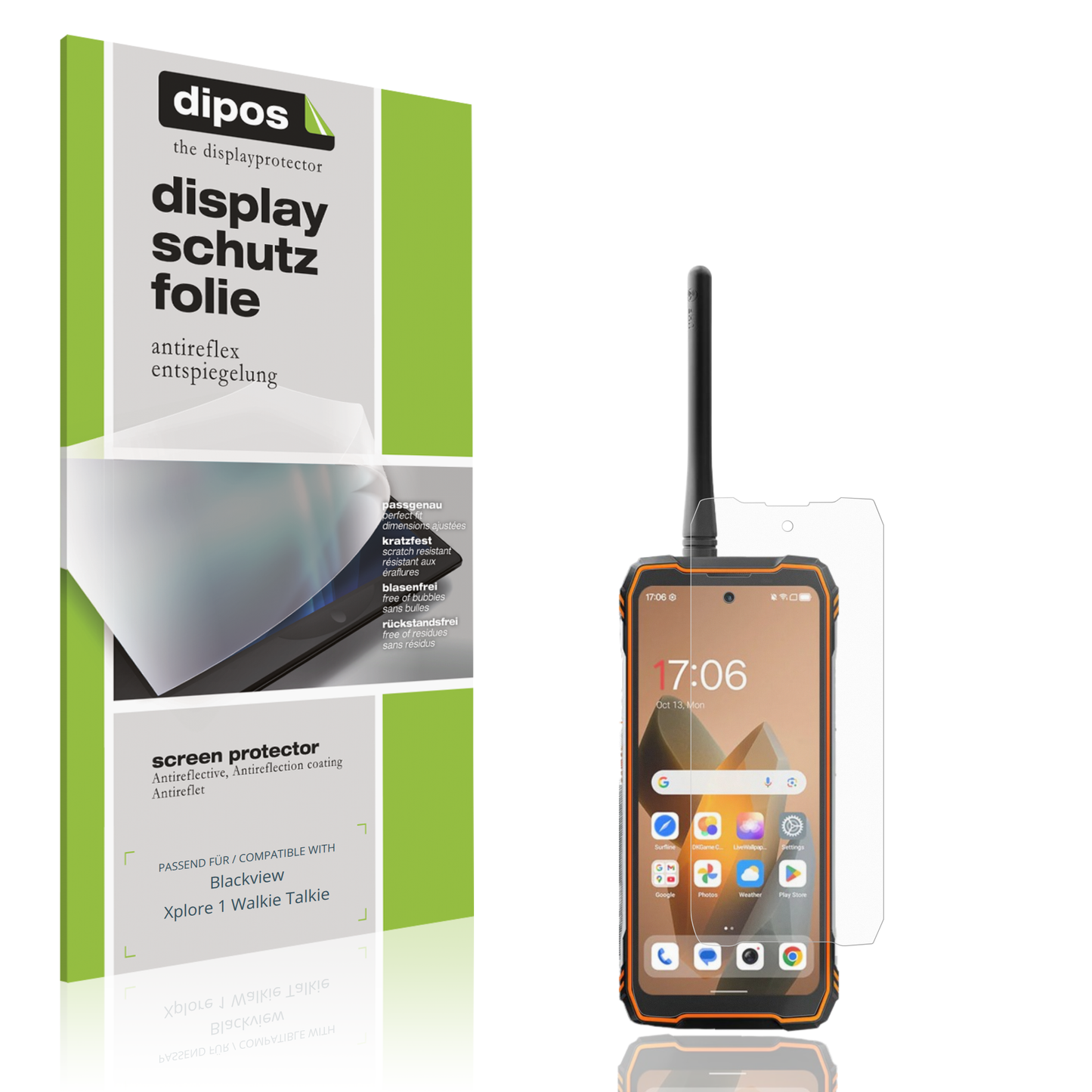 Matte Displayschutzfolie von dipos passend für Blackview Xplore 1 Walkie Talkie, präziser Zuschnitt und blasenfrei montiert