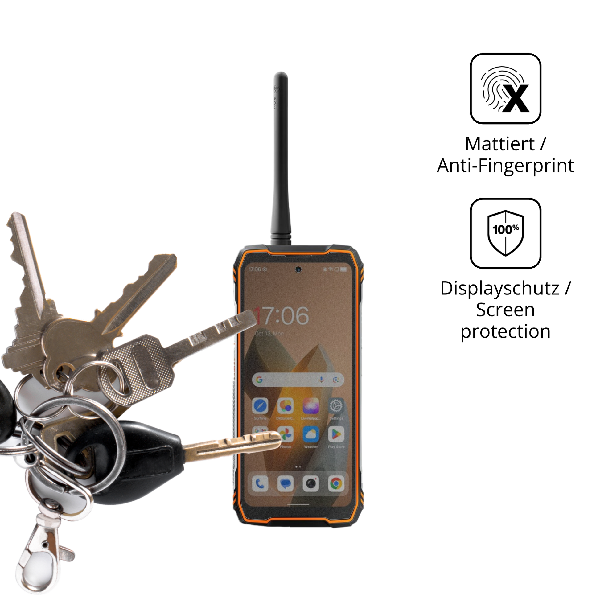 dipos Displayschutz für Blackview Xplore 1 Walkie Talkie, mattierte Oberfläche, Blickschutzfilter und perfekter Passform