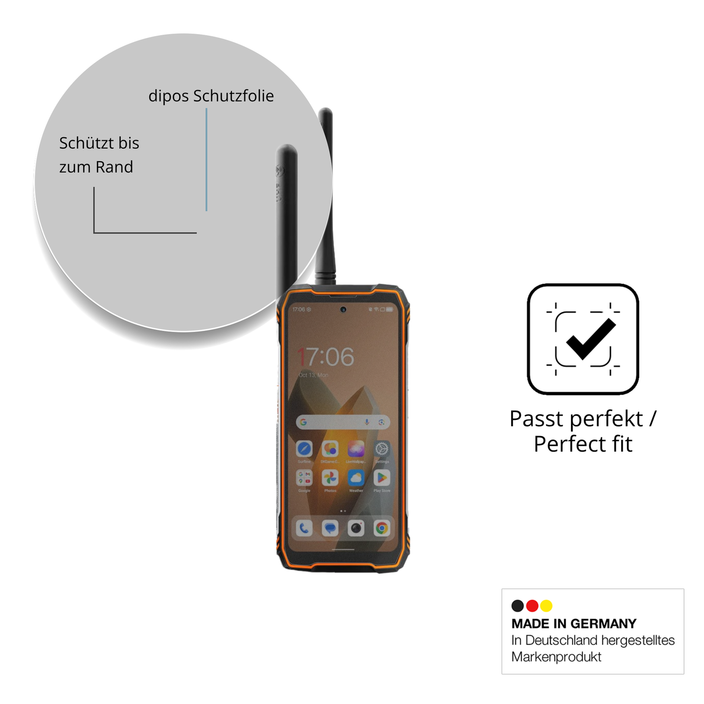 Schutz gegen Kratzer auf dem Blackview Xplore 1 Walkie Talkie Glas durch Schlüssel oder Ähnliches