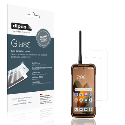 Klare Displayschutzfolie von dipos passend für Blackview Xplore 1 Walkie Talkie, 9H kratzfest und blasenfrei montiert