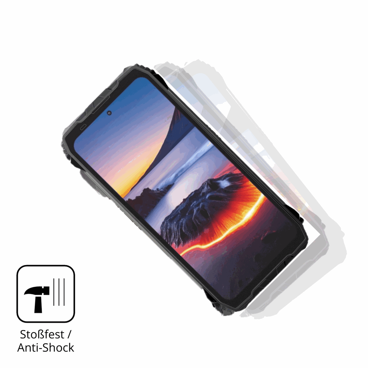 Schutz gegen Kratzer auf dem Blackview Xplore 2 5G Glas durch Schlüssel, Stöße gegen die Tischkante oder Stürze