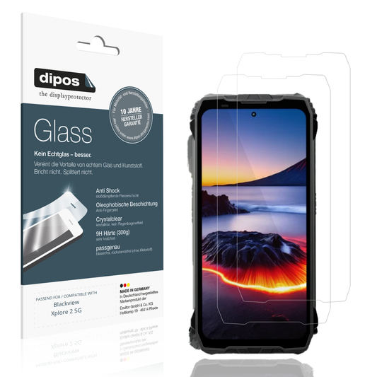 Klare Displayschutzfolie von dipos passend für Blackview Xplore 2 5G, 9H kratzfest und blasenfrei montiert