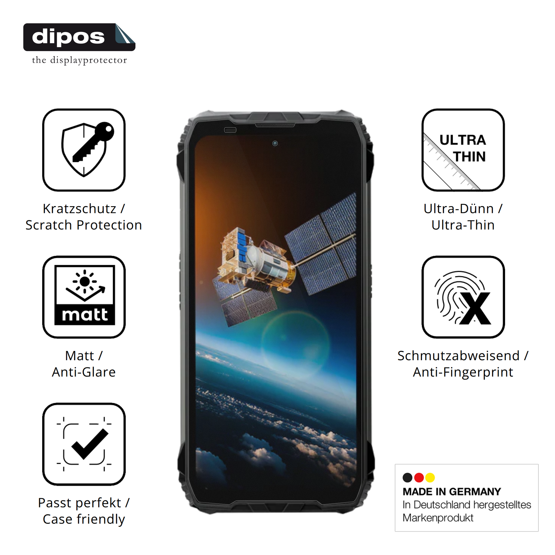 Displayschutz hergestellt in Deutschland, höchste Qualität made in Germany