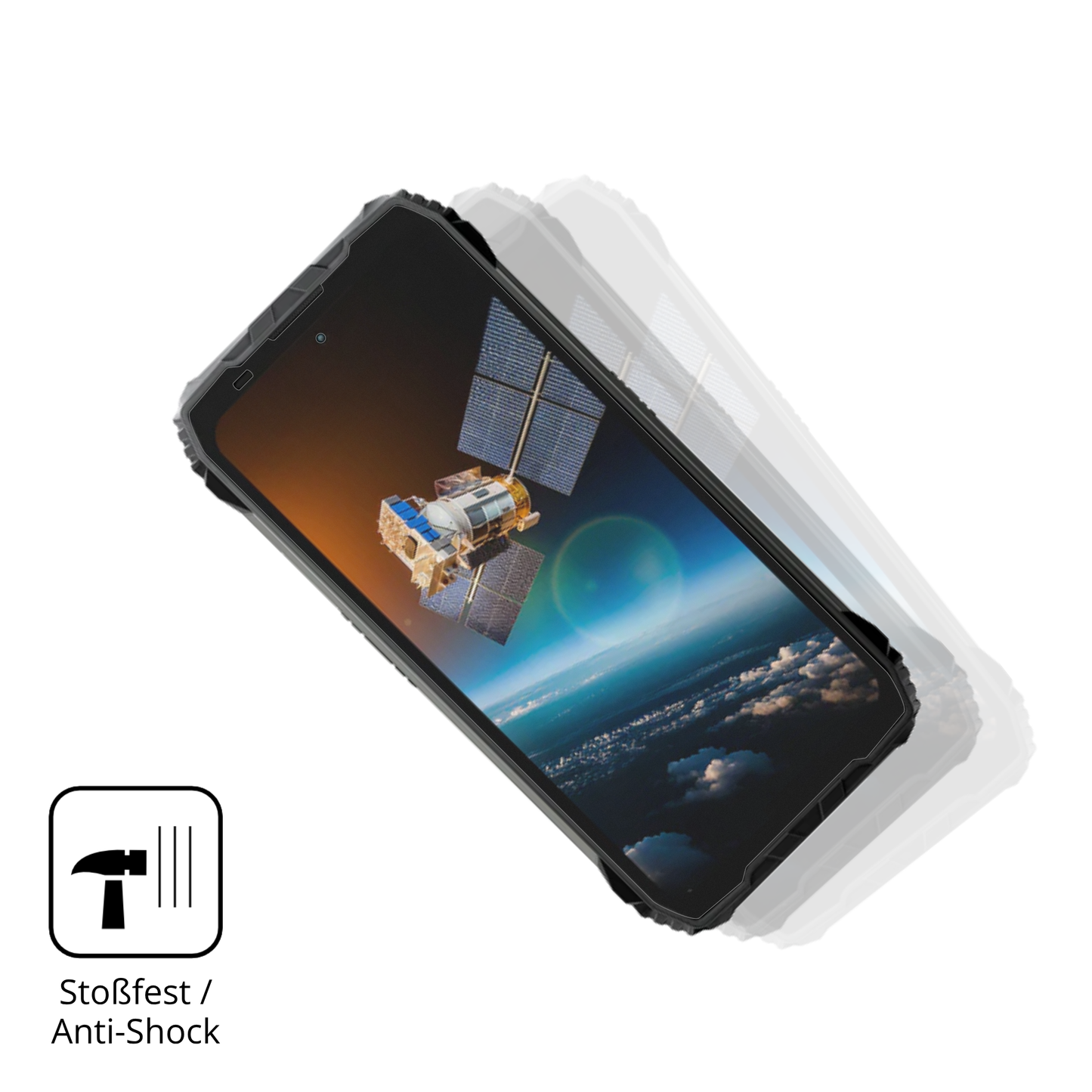 Schutz gegen Kratzer auf dem blackviewxplore 2 satellite Glas durch Schlüssel, Stöße gegen die Tischkante oder Stürze