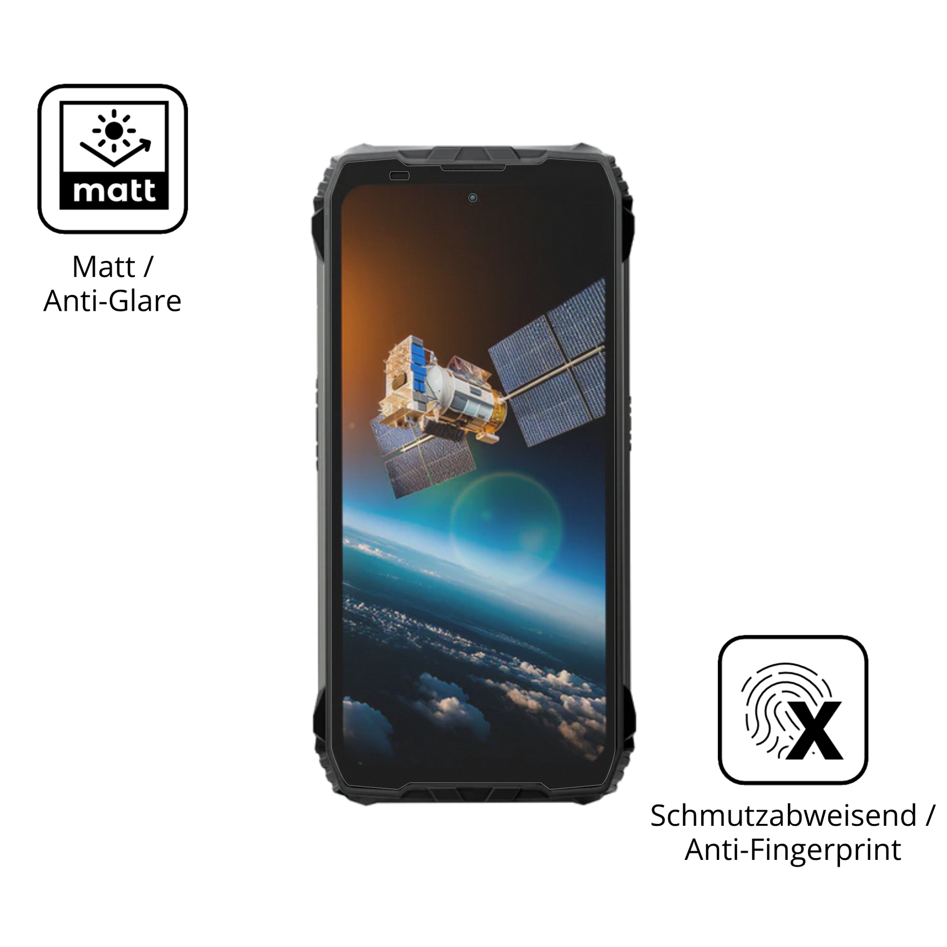 9H Hartbeschichtete, flexible Folie passend zugeschnitten für blackviewxplore 2 satellite