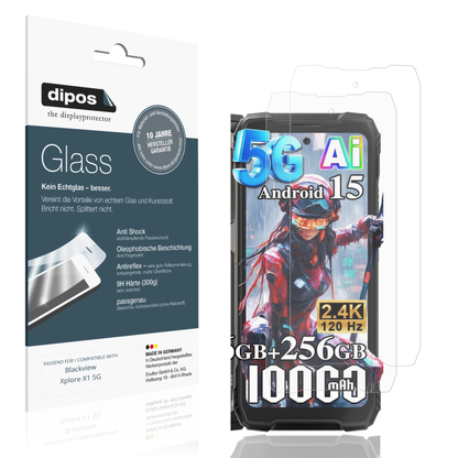 Matte Displayschutzfolie von dipos passend für Blackview Xplore X1 5G, 9H kratzfest und blasenfrei montiert
