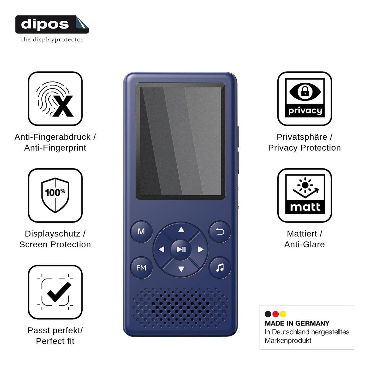 Blickschutzfolie für AGPTEK M5X matt Schutzfolie Privacy