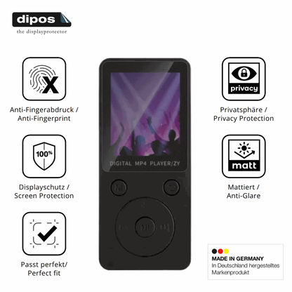 Privatsphäre-Schutz durch Sichtschutz-Folie passend zugeschnitten für Aivane S11 MP3-Player