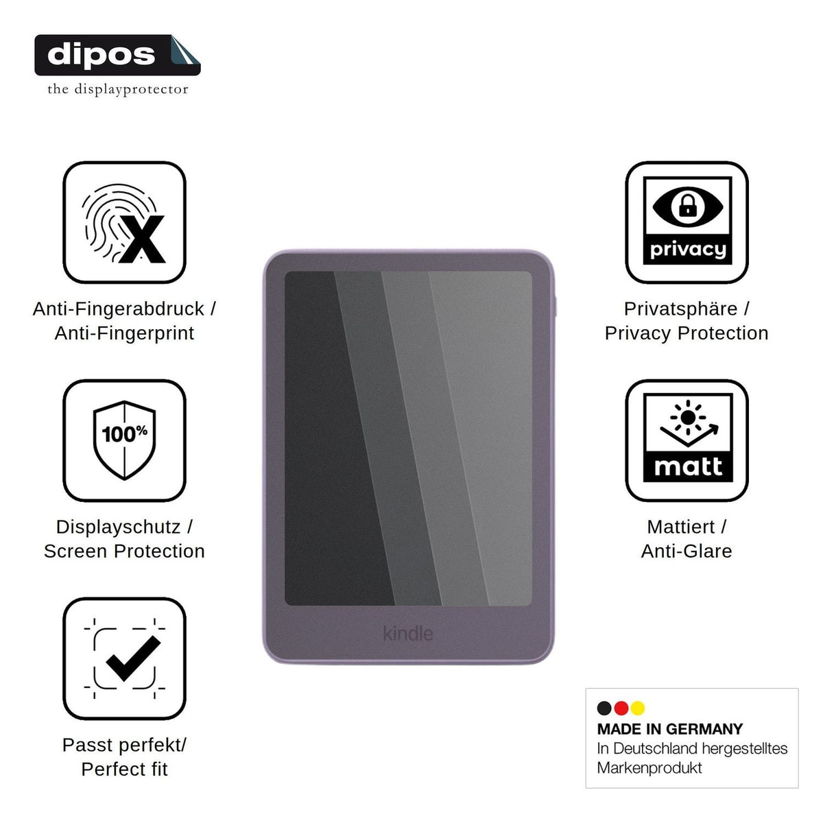 Blickschutzfolie für Amazon Kindle 12th Generation matt Schutzfolie Privacy