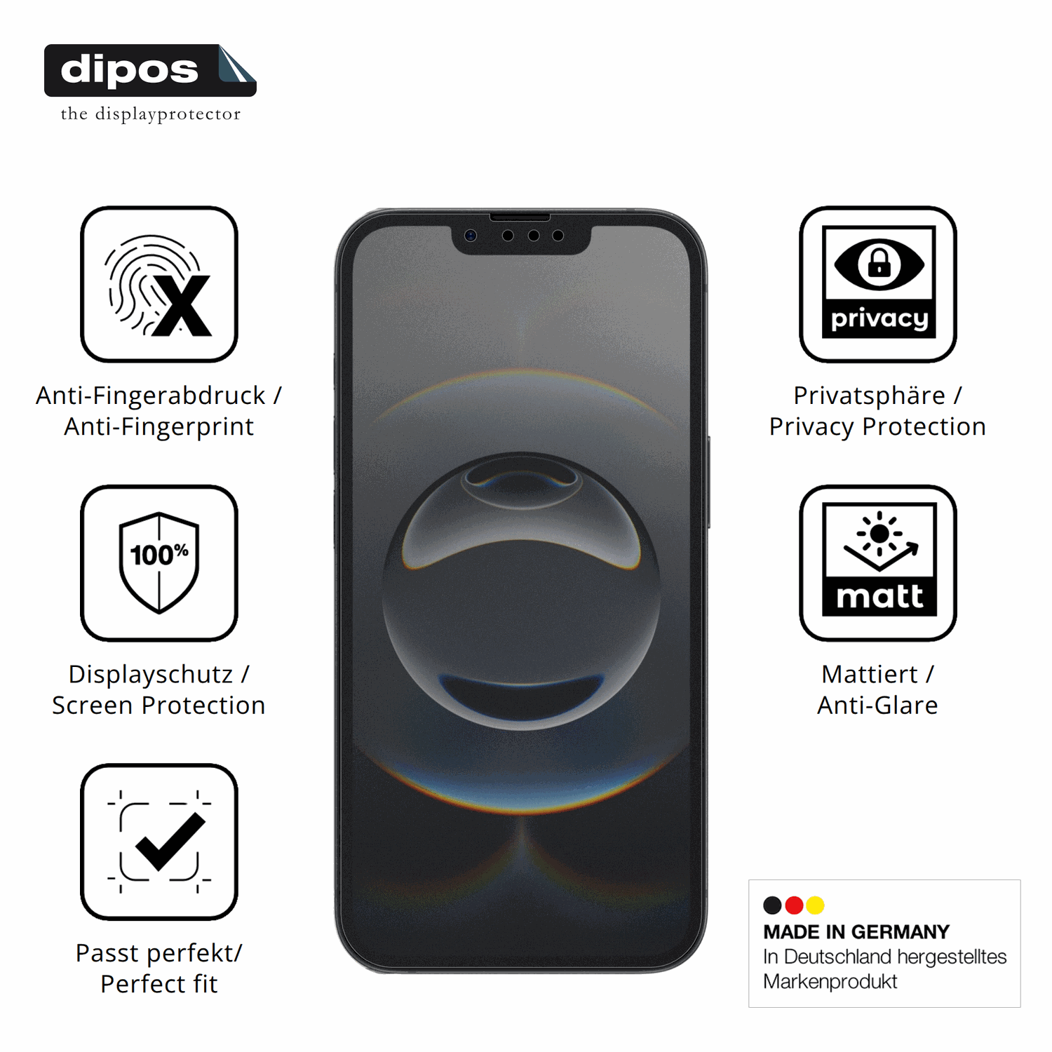 Privatsph�re-Schutz durch Sichtschutz-Folie passend zugeschnitten f�r Apple iPhone 17e