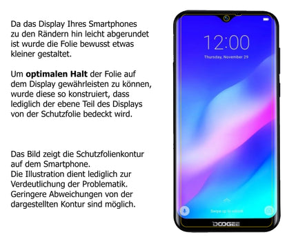Privatsphäre-Schutz durch Sichtschutz-Folie passend zugeschnitten für Archos Oxygen 57