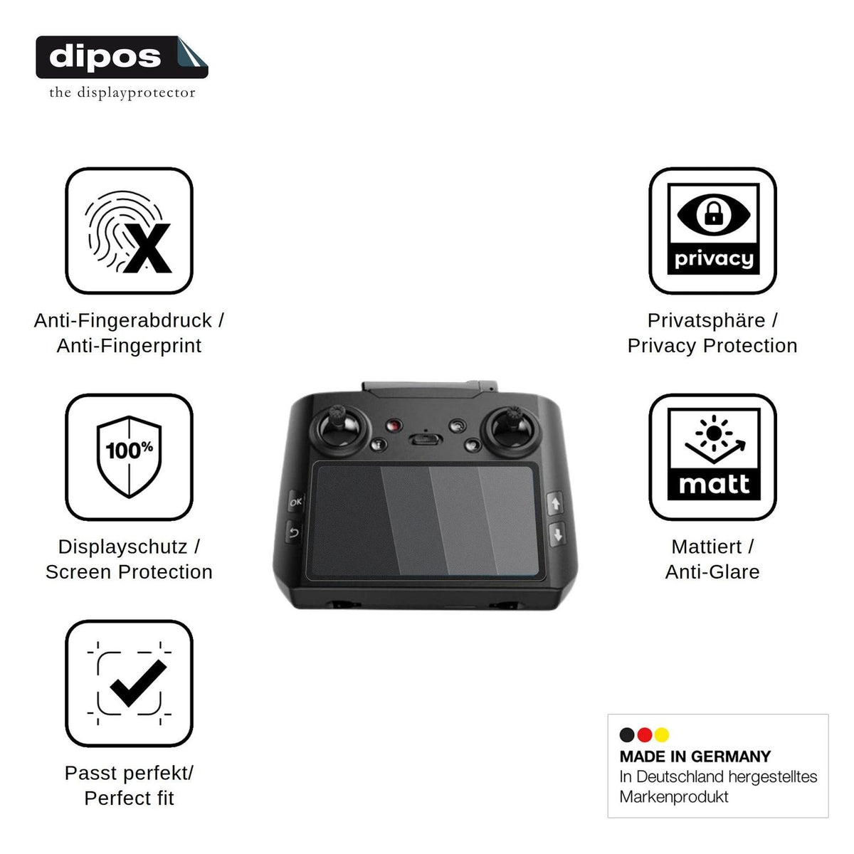 Blickschutzfolie für AVIALOGIC G10 Remote matt Schutzfolie Privacy