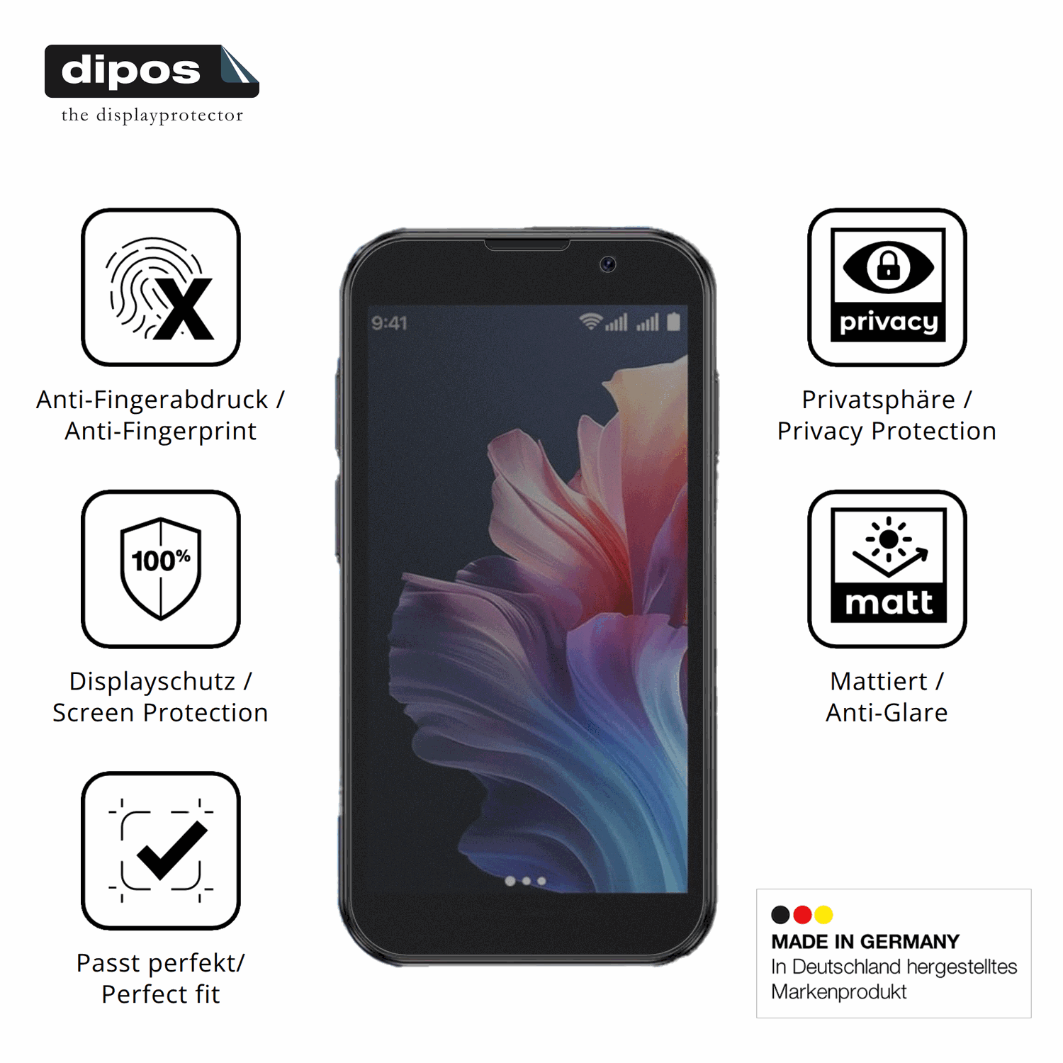 Privatsphäre-Schutz durch Sichtschutz-Folie passend zugeschnitten für BLKE S 18 Pro Mini Smartphone