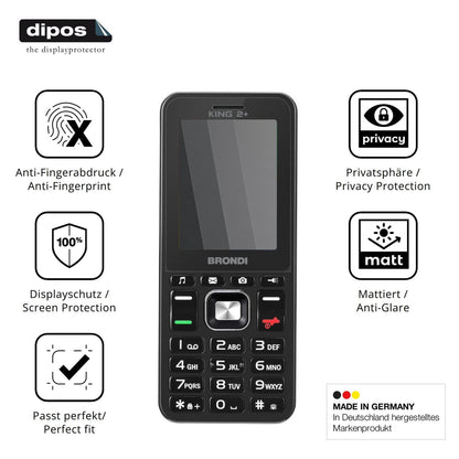 Privatsphäre-Schutz durch Sichtschutz-Folie passend zugeschnitten für Brondi King 2 Plus