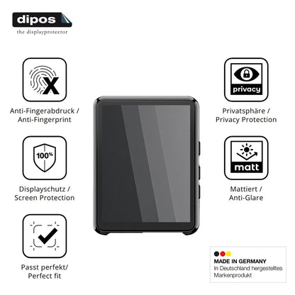 Privatsphäre-Schutz durch Sichtschutz-Folie passend zugeschnitten für Cetoon T58-1 MP3-Player