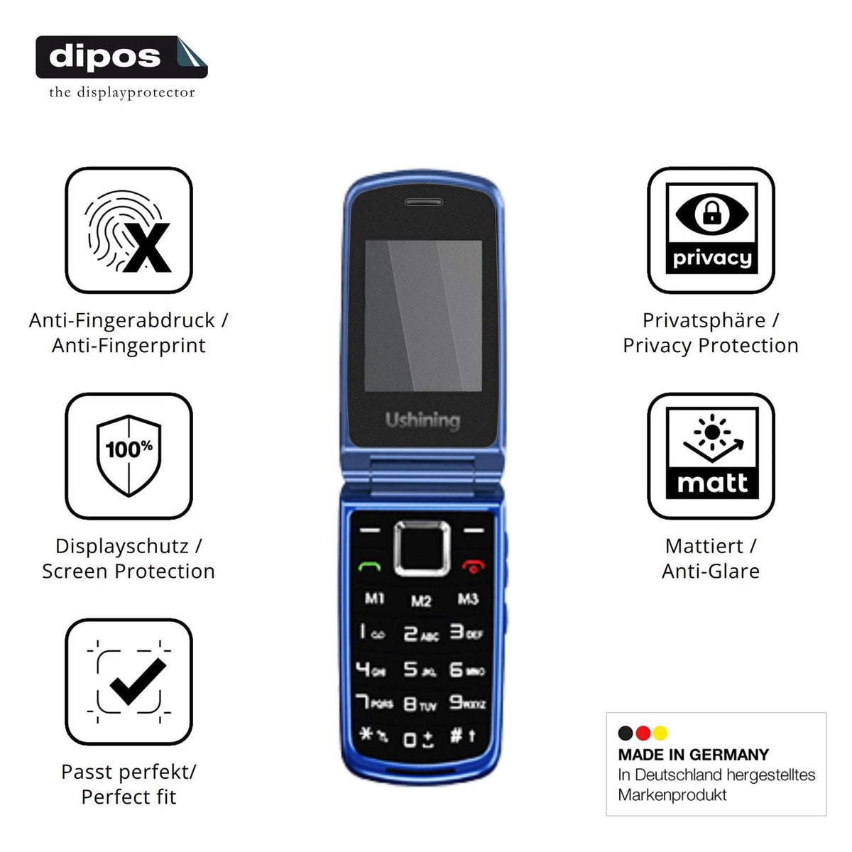 Privatsphäre-Schutz durch Sichtschutz-Folie passend zugeschnitten für CHAKEYAKE G380D