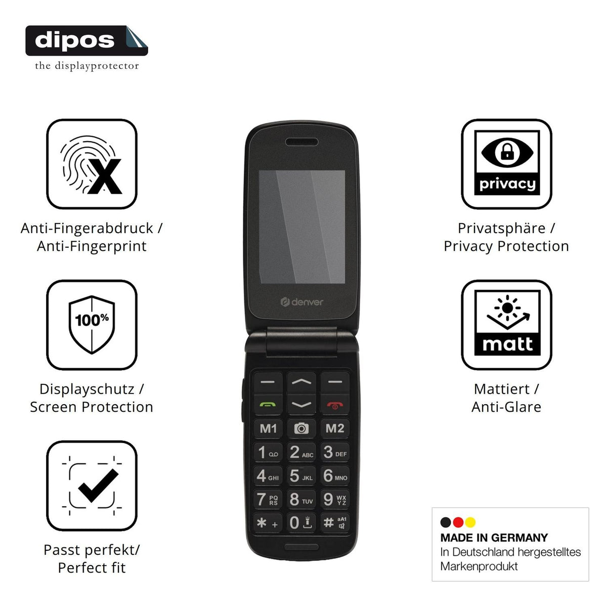 Privatsphäre-Schutz durch Sichtschutz-Folie passend zugeschnitten für Denver BAS-24800L