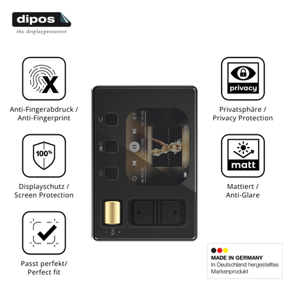 Privatsphäre-Schutz durch Sichtschutz-Folie passend zugeschnitten für Diofox M6 MP3-Player