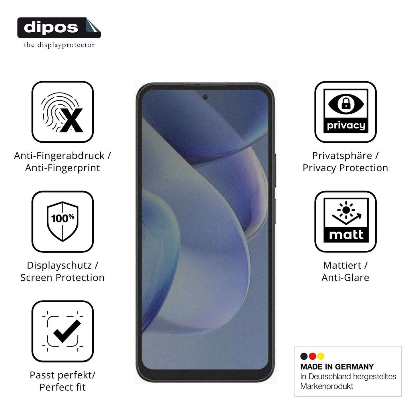 Privatsphäre-Schutz durch Sichtschutz-Folie passend zugeschnitten für Doogee B10 Pro