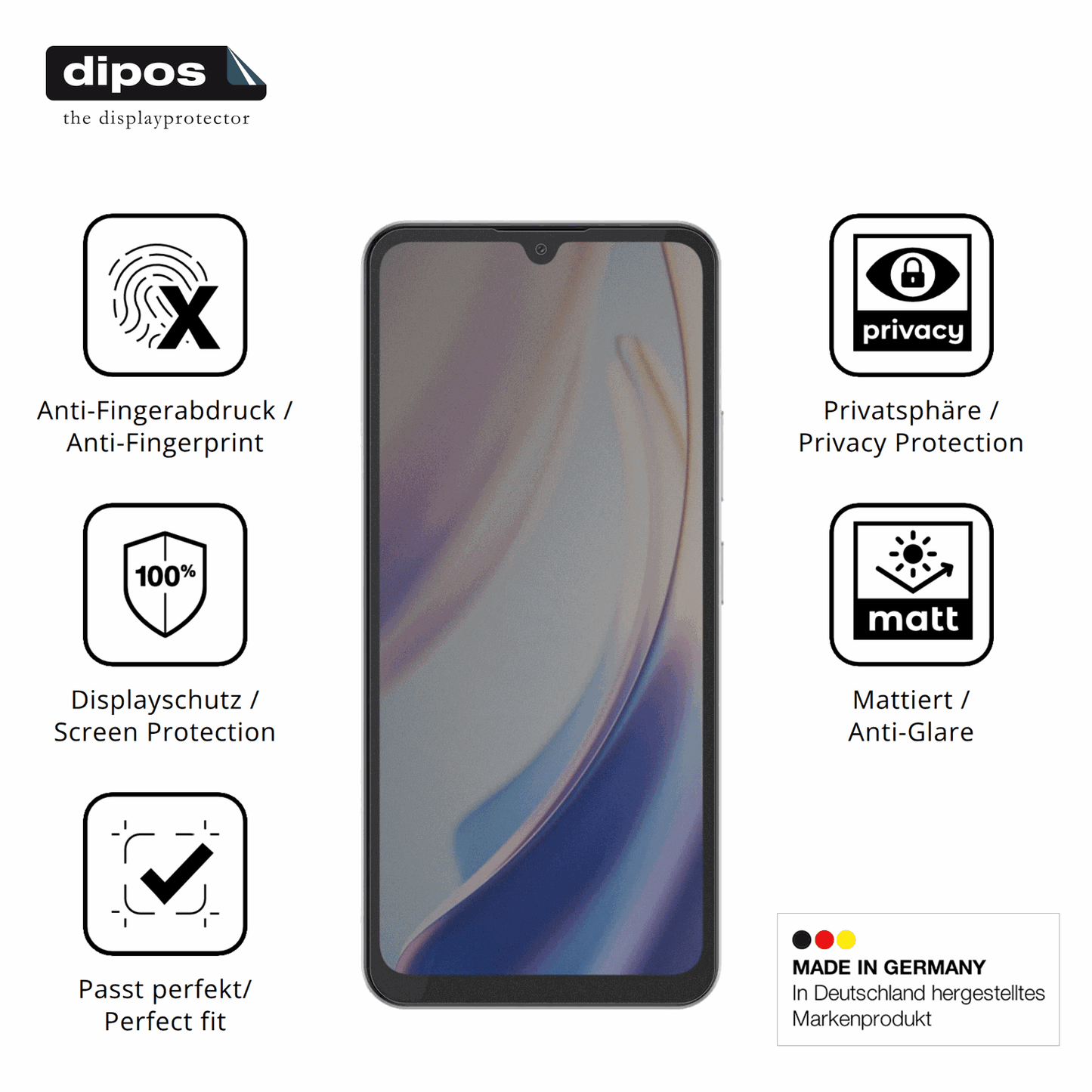 Privatsphäre-Schutz durch Sichtschutz-Folie passend zugeschnitten für Doogee M30 Pro