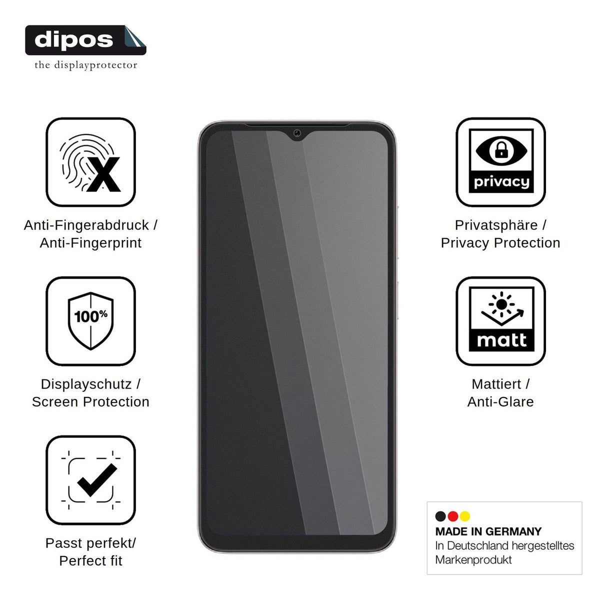 Blickschutzfolie für Doogee Note 60 matt Schutzfolie Privacy