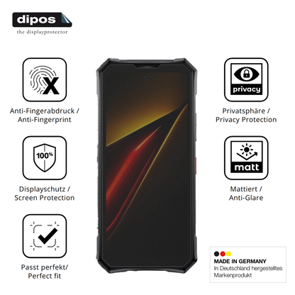 Privatsphäre-Schutz durch Sichtschutz-Folie passend zugeschnitten für Doogee S300 Pro