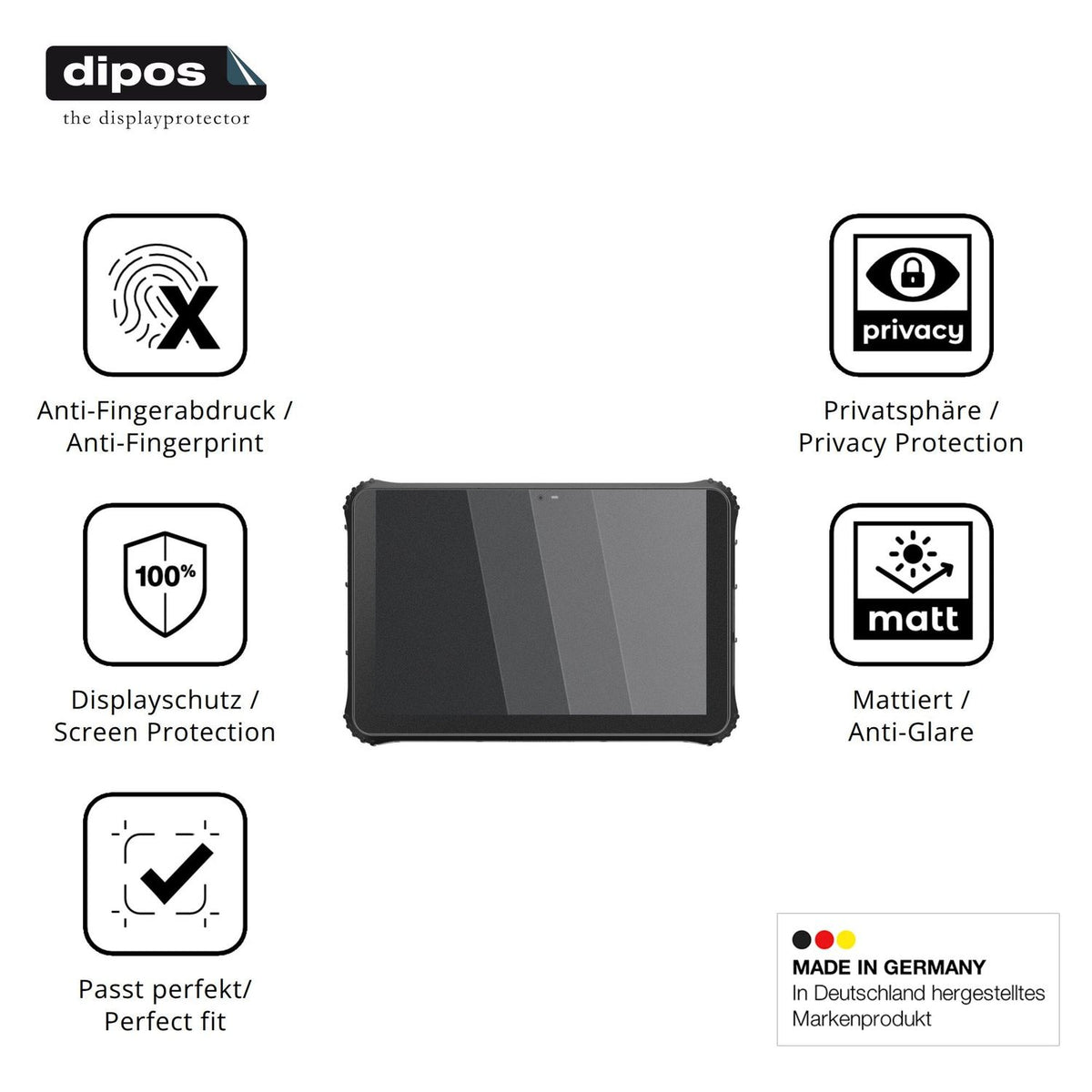 Privatsphäre-Schutz durch Sichtschutz-Folie passend zugeschnitten für Emdoor EM-Q225MP