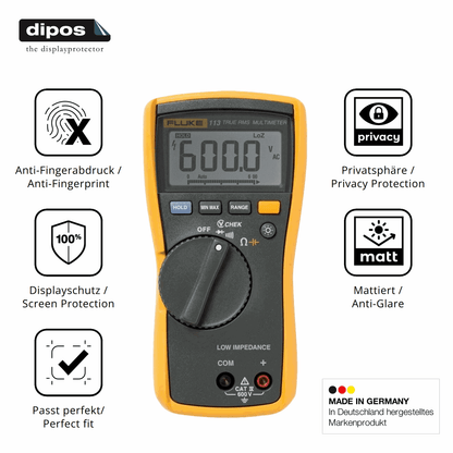 Privatsph�re-Schutz durch Sichtschutz-Folie passend zugeschnitten f�r Fluke MultiMeter 113