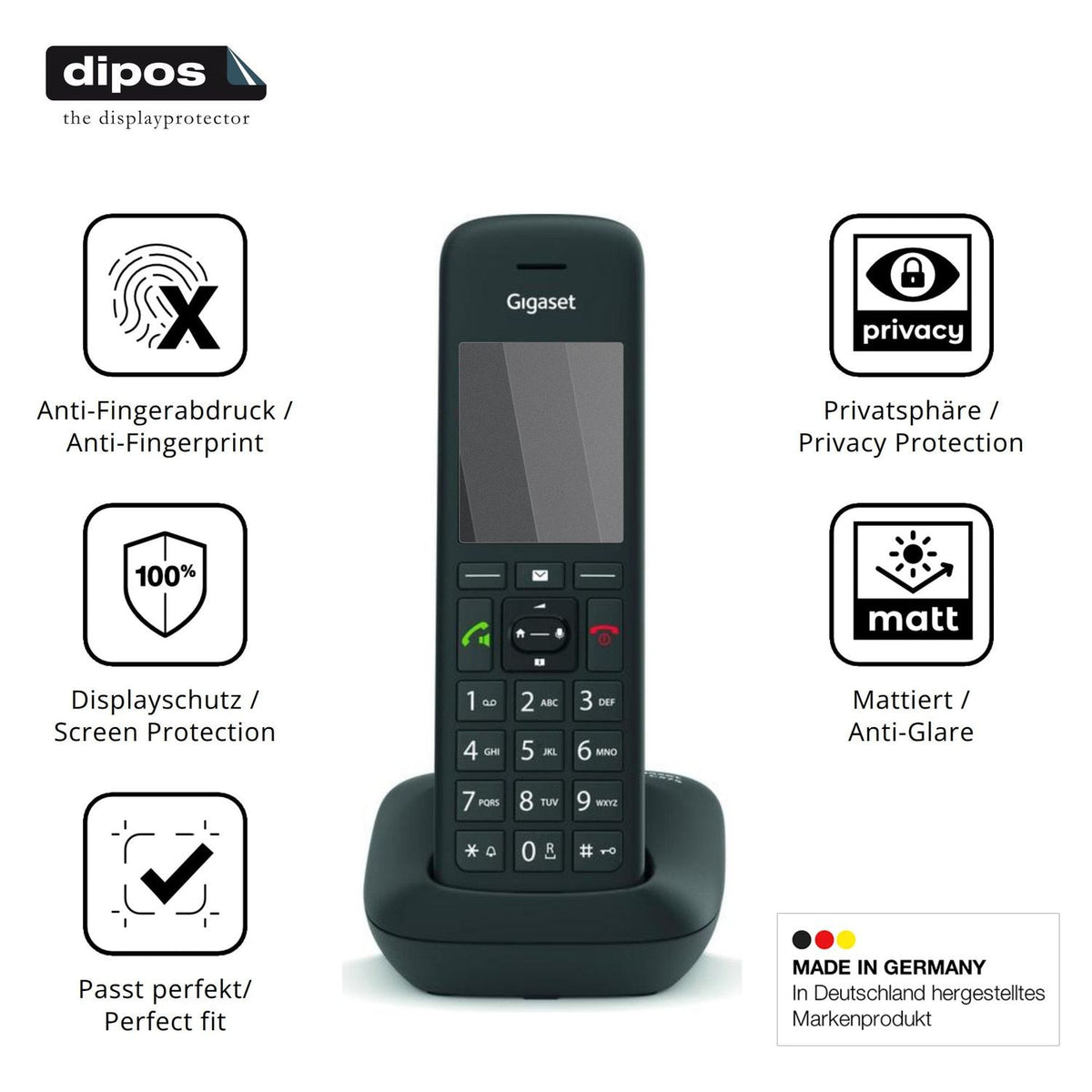 Privatsphäre-Schutz durch Sichtschutz-Folie passend zugeschnitten für Gigaset C575A