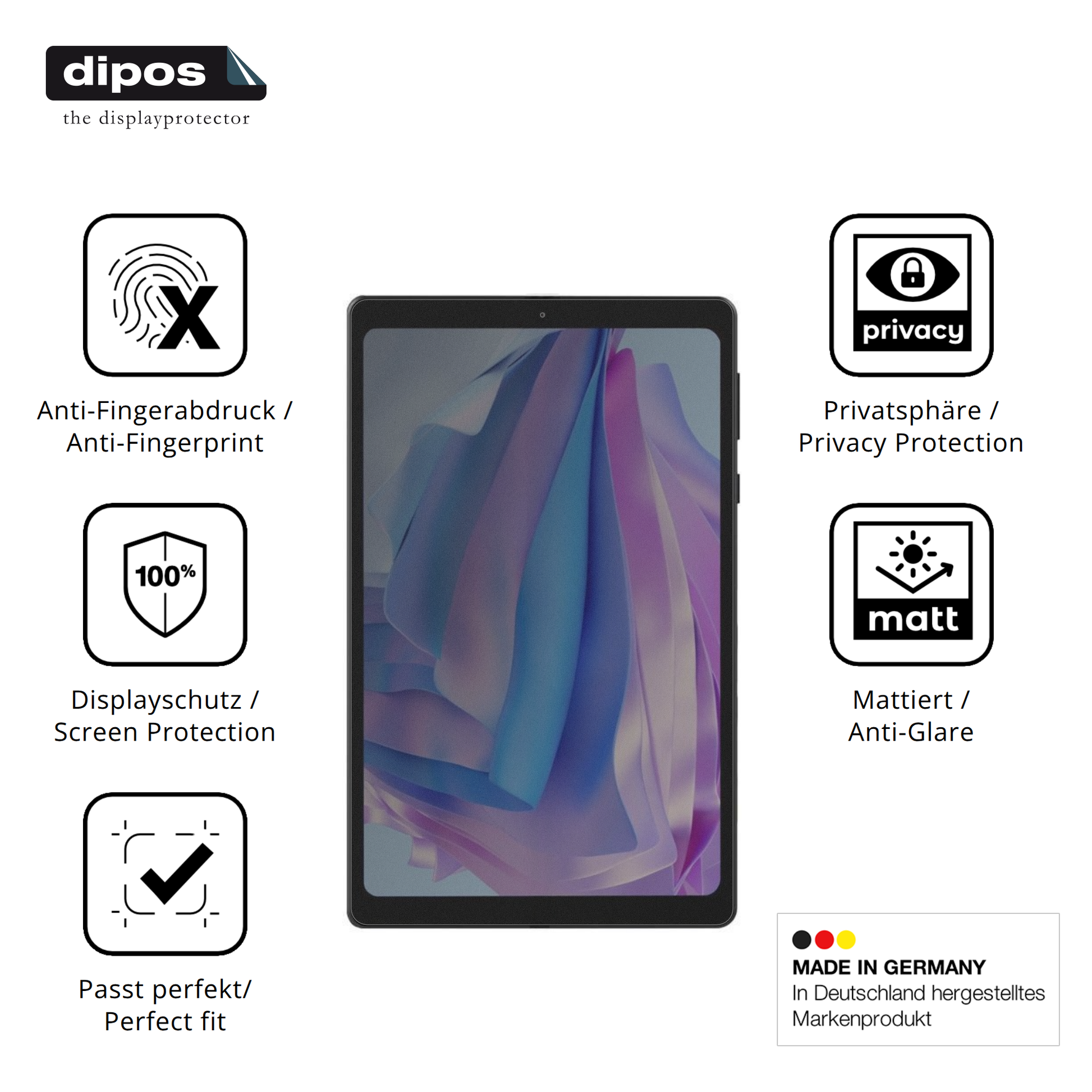 Privatsphäre-Schutz durch Sichtschutz-Folie passend zugeschnitten für Headwolf Fpad 5
