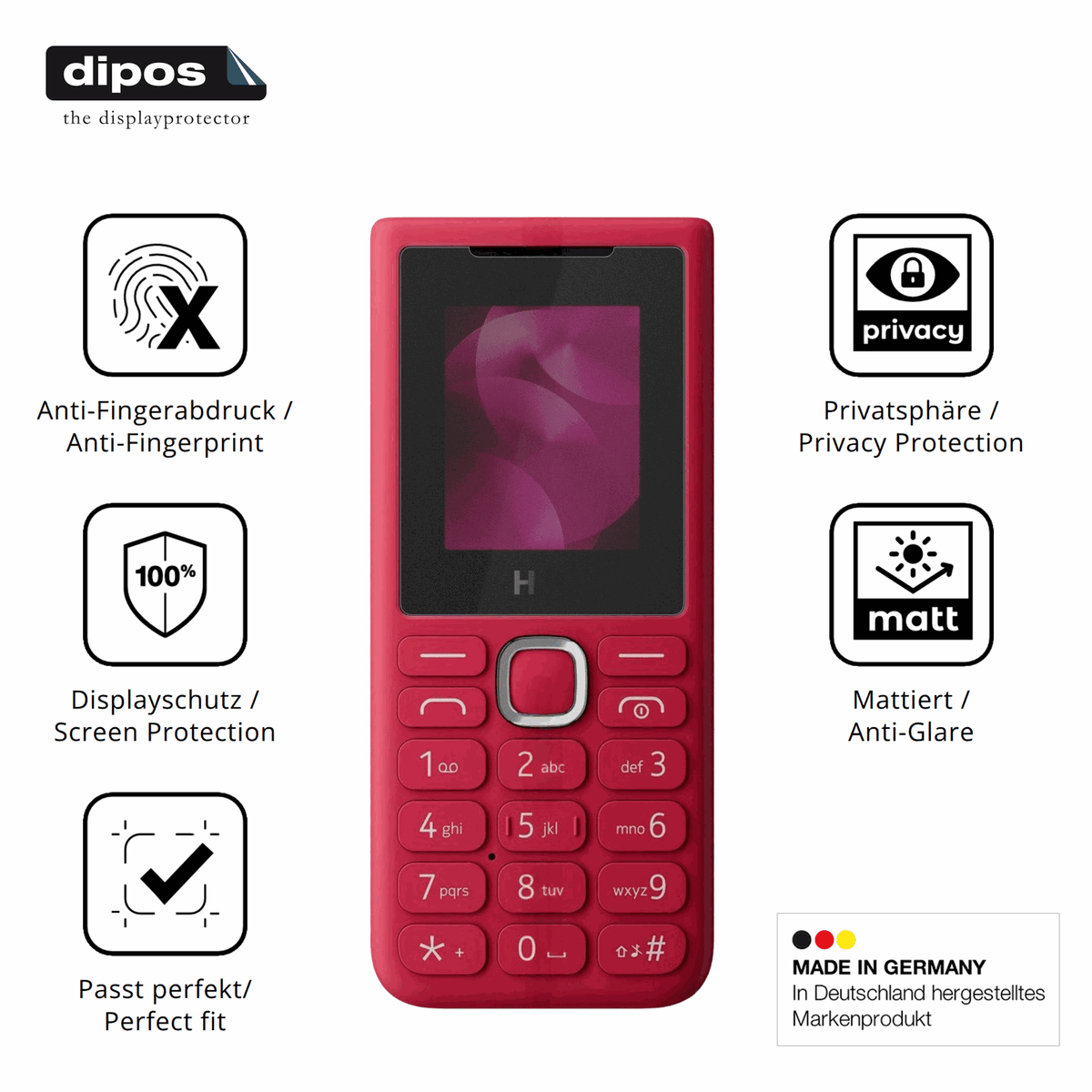 Privatsphäre-Schutz durch Sichtschutz-Folie passend zugeschnitten für HMD 102 2025