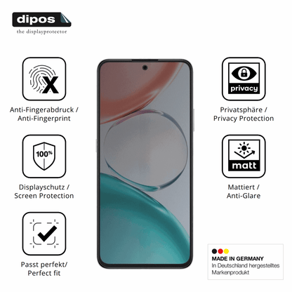 Privatsphäre-Schutz durch Sichtschutz-Folie passend zugeschnitten für Honor Play 80 Pro