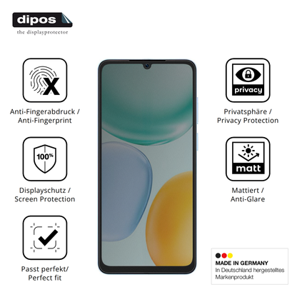 Privatsphäre-Schutz durch Sichtschutz-Folie passend zugeschnitten für Honor X5d Plus