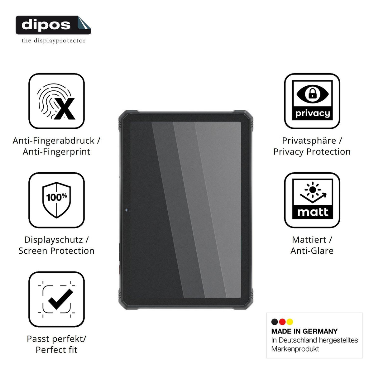Privatsphäre-Schutz durch Sichtschutz-Folie passend zugeschnitten für Hotwav R9 Pro Max