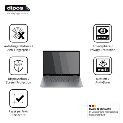 Privatsphäre-Schutz durch Sichtschutz-Folie passend zugeschnitten für HP OmniBook X Flip 14-fk0773ng