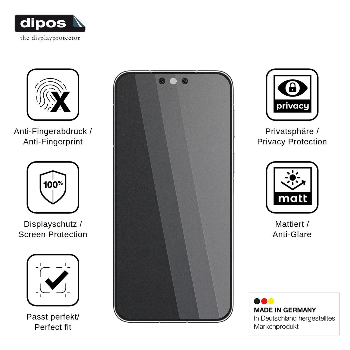 Blickschutzfolie für Huawei Mate 90 RS Ultimate Design matt Schutzfolie Privacy