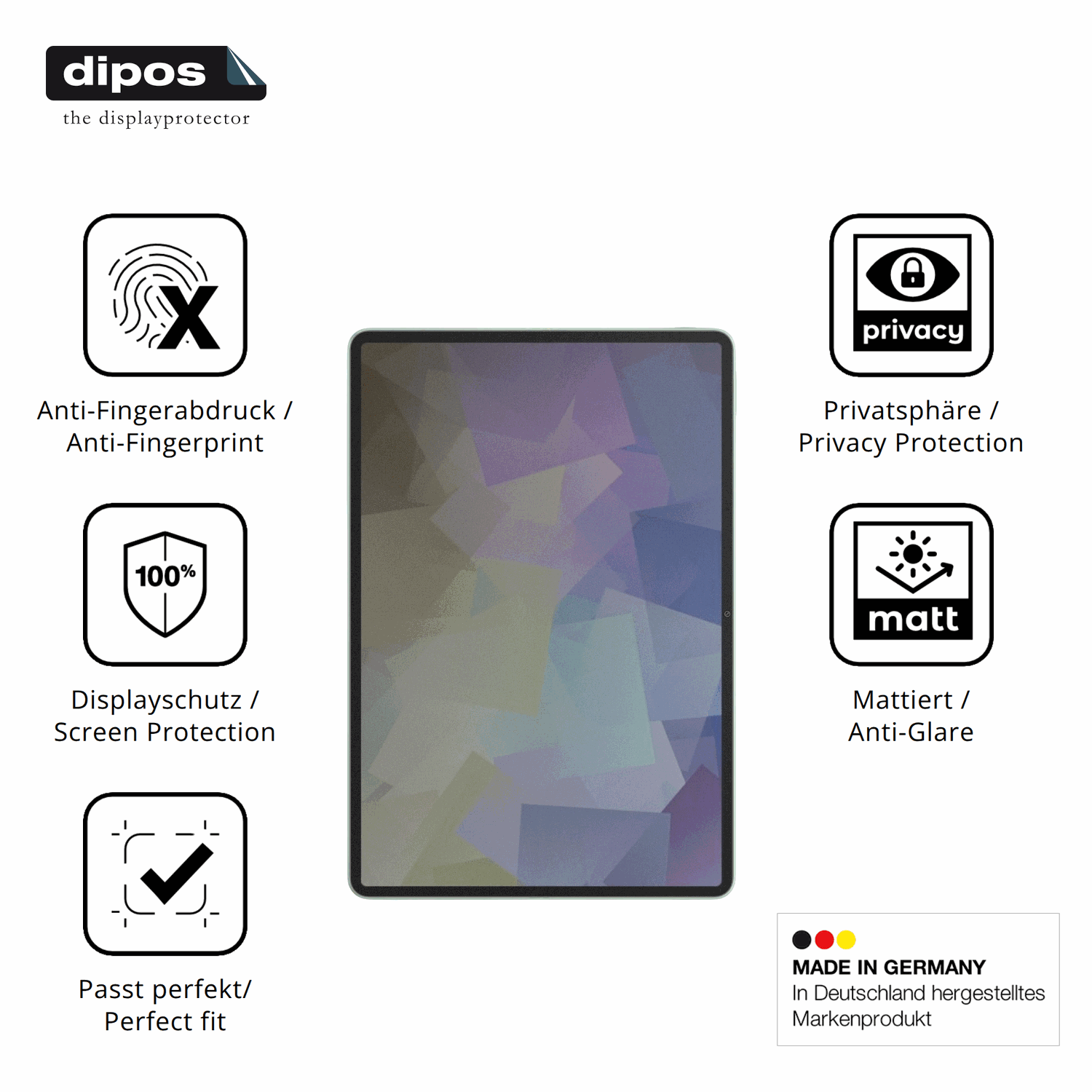 Privatsph�re-Schutz durch Sichtschutz-Folie passend zugeschnitten f�r Huawei MatePad 11.5 S 2026